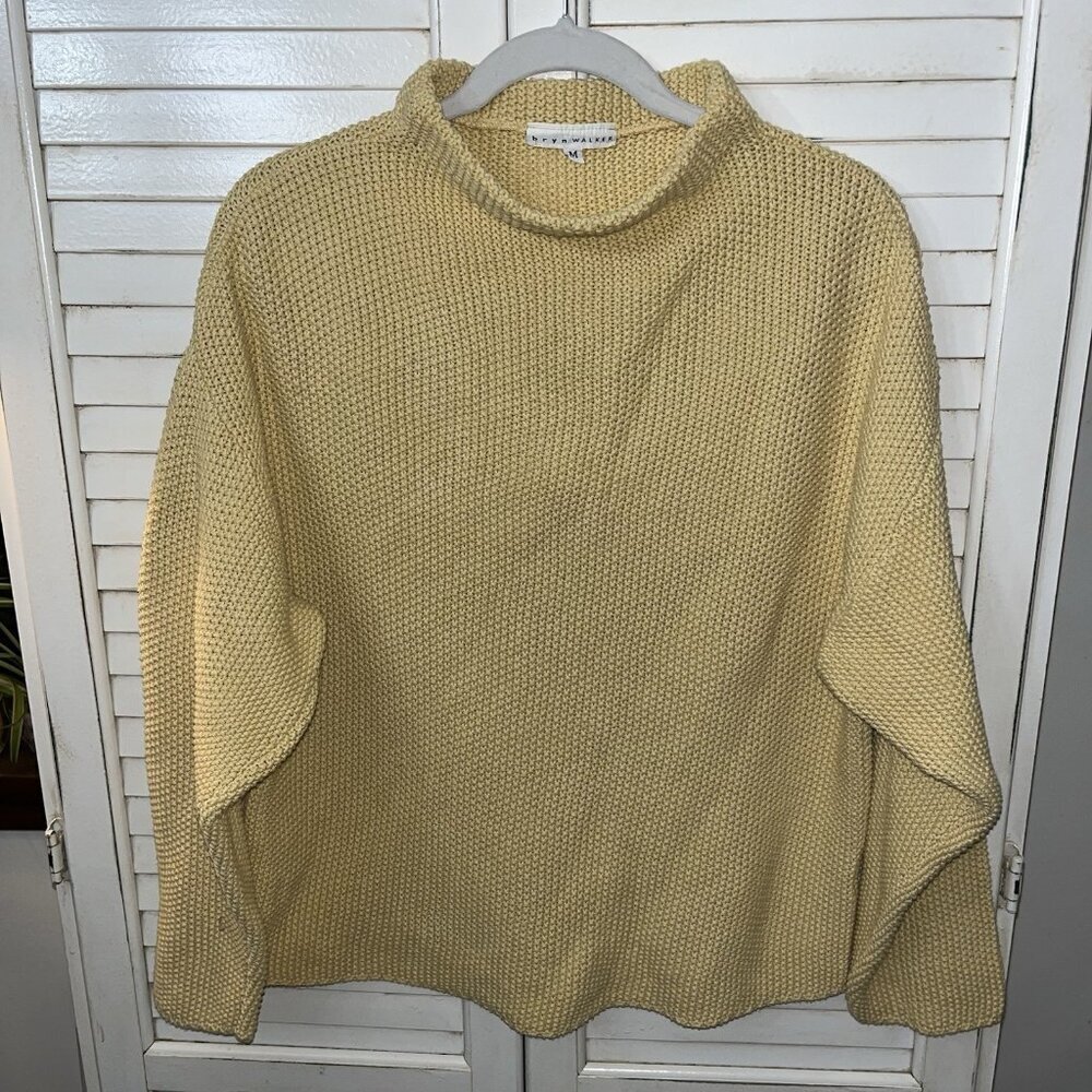 BRYN WALKER Butter Yellow Cotton Sweater Medium